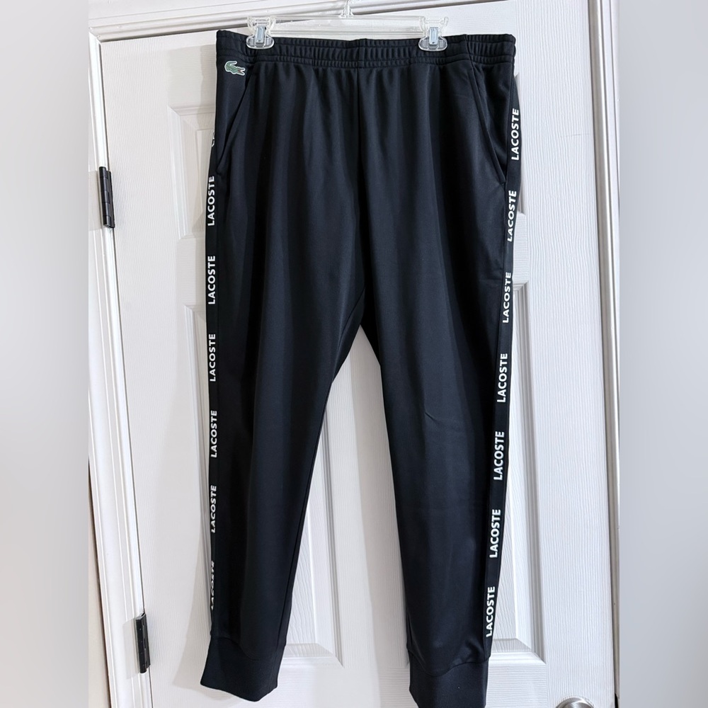 Lacoste Men's Black Track Pants with Logo Accents